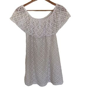 BB Dakota Dress Crochet Boho Ruffle Sheath Mini, Size Small